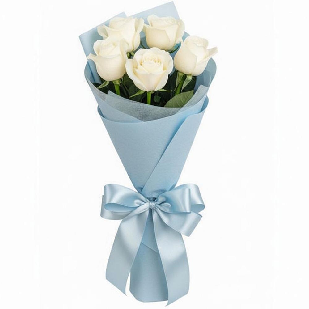 Букет 5 Белых роз Проуд в Вичуге