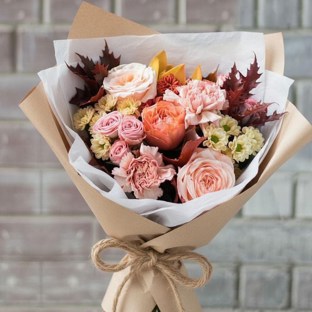 Букет цветов из: Гвоздики, Хризантемы и Розы в Вичуге