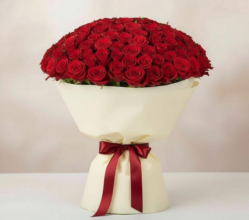 Букет 101 Красная роза Милано в Вичуге
