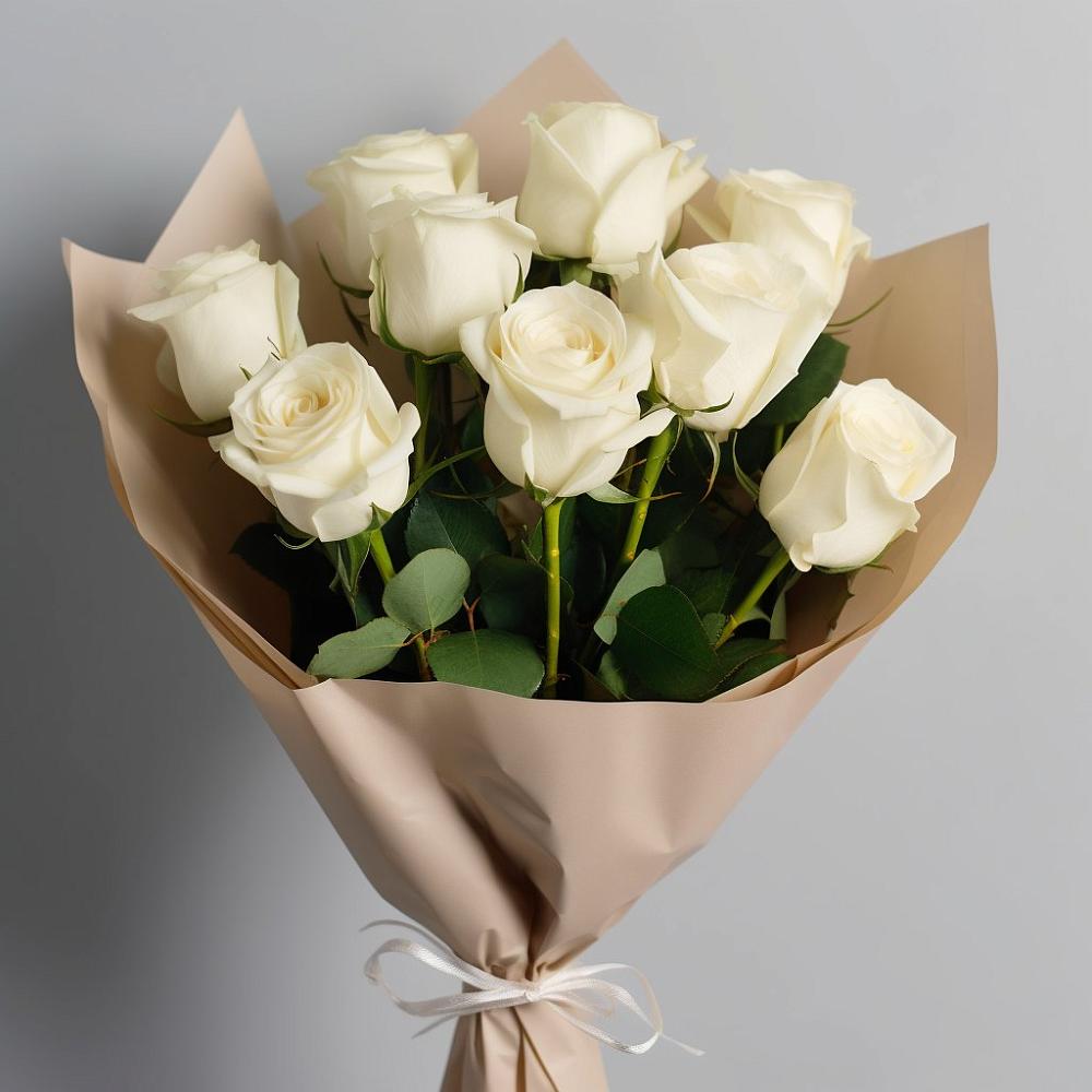 Букет 9 Белых роз Эдлесс Лав в Вичуге