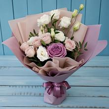 Букет цветов из:  Розы и Лизиантусы в Вичуге