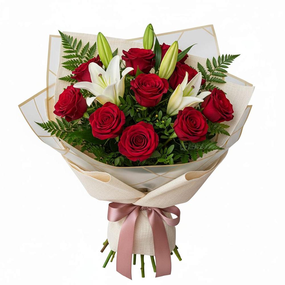 Букет цветов из: Лилии и Розы в Вичуге