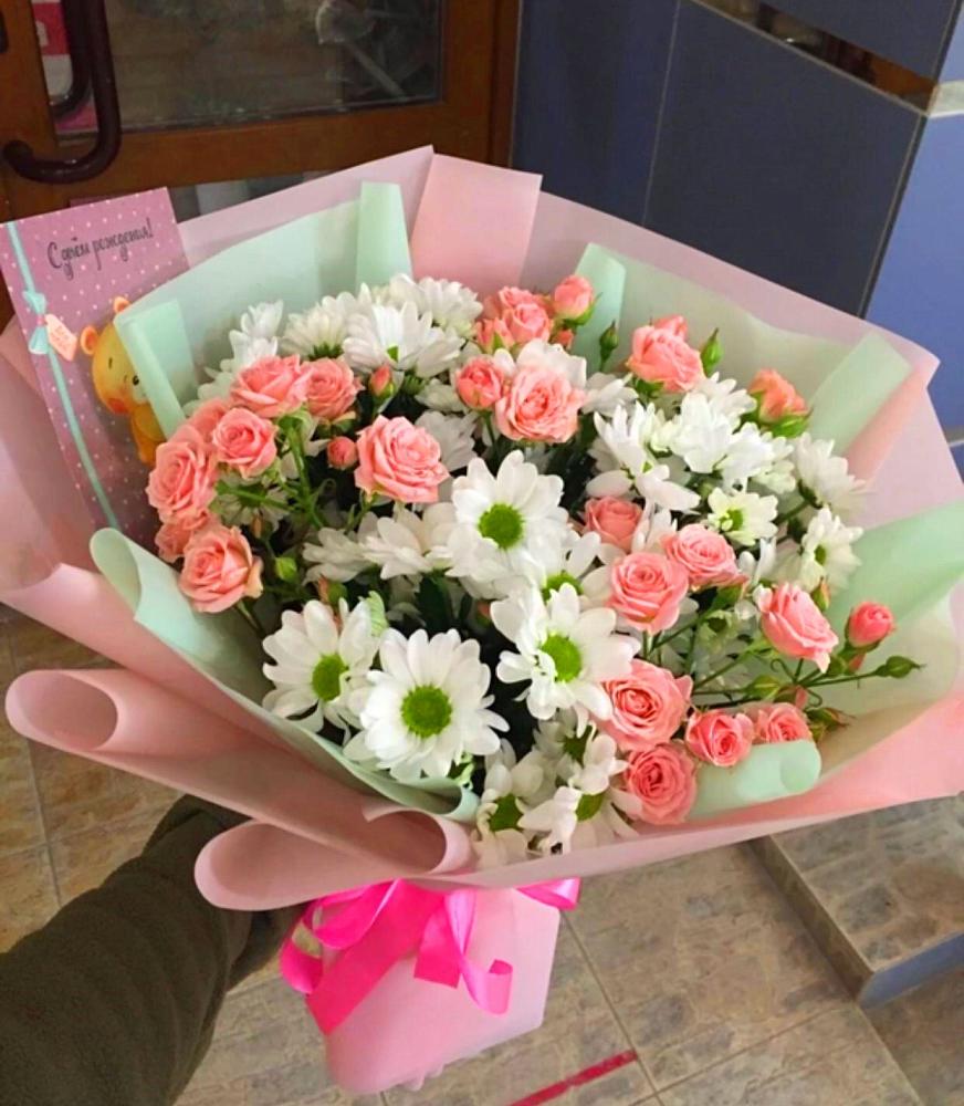 Букет цветов из: Розы и Хризантемы в Вичуге