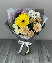 Букет цветов из:  Розы, Герберы и Хризантемы в Вичуге