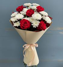 Букет цветов из:  Розы и Хризантемы в Вичуге