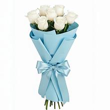 Букет 7 белых роз Проуд в Вичуге