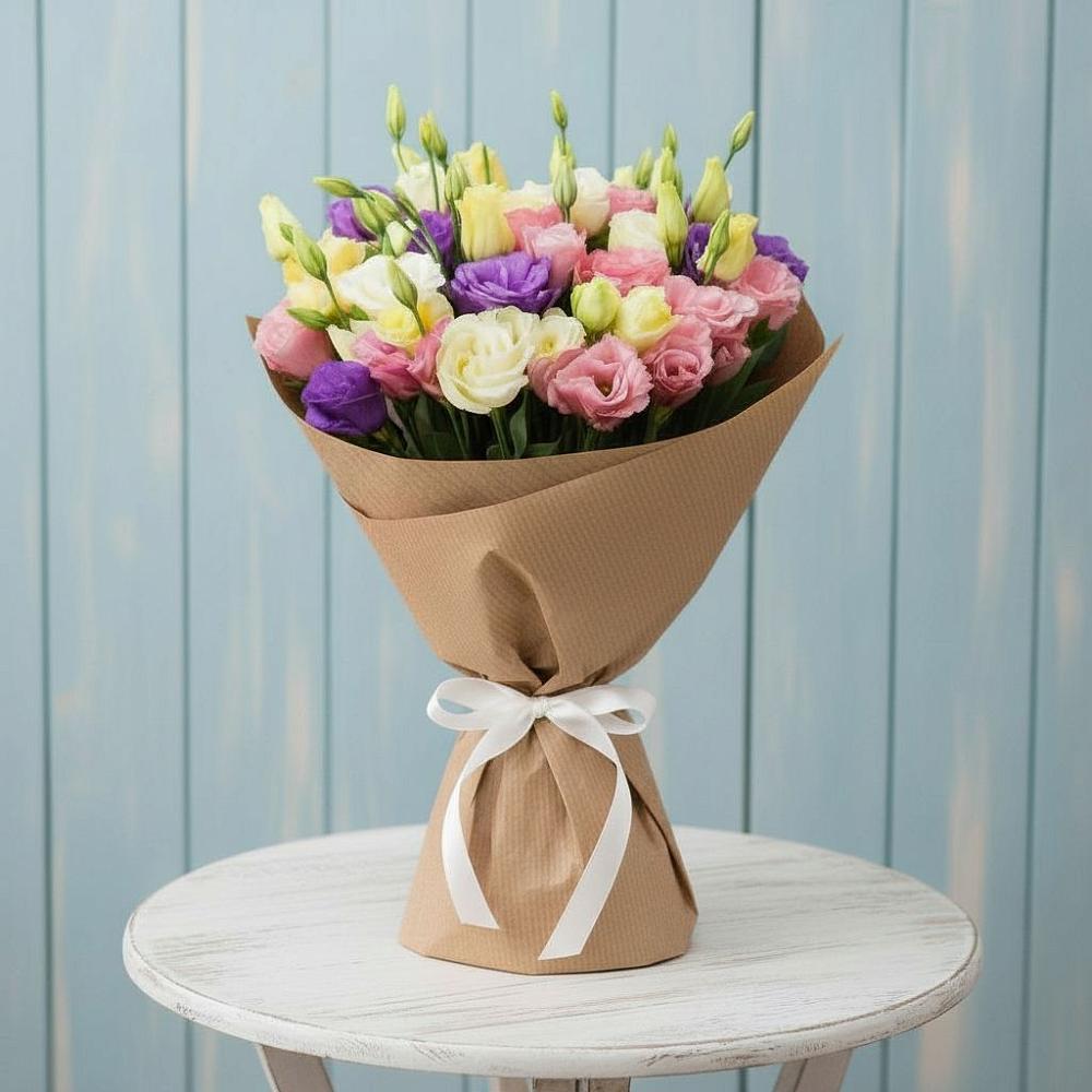 Букет цветов из: Лизиантусы в Вичуге