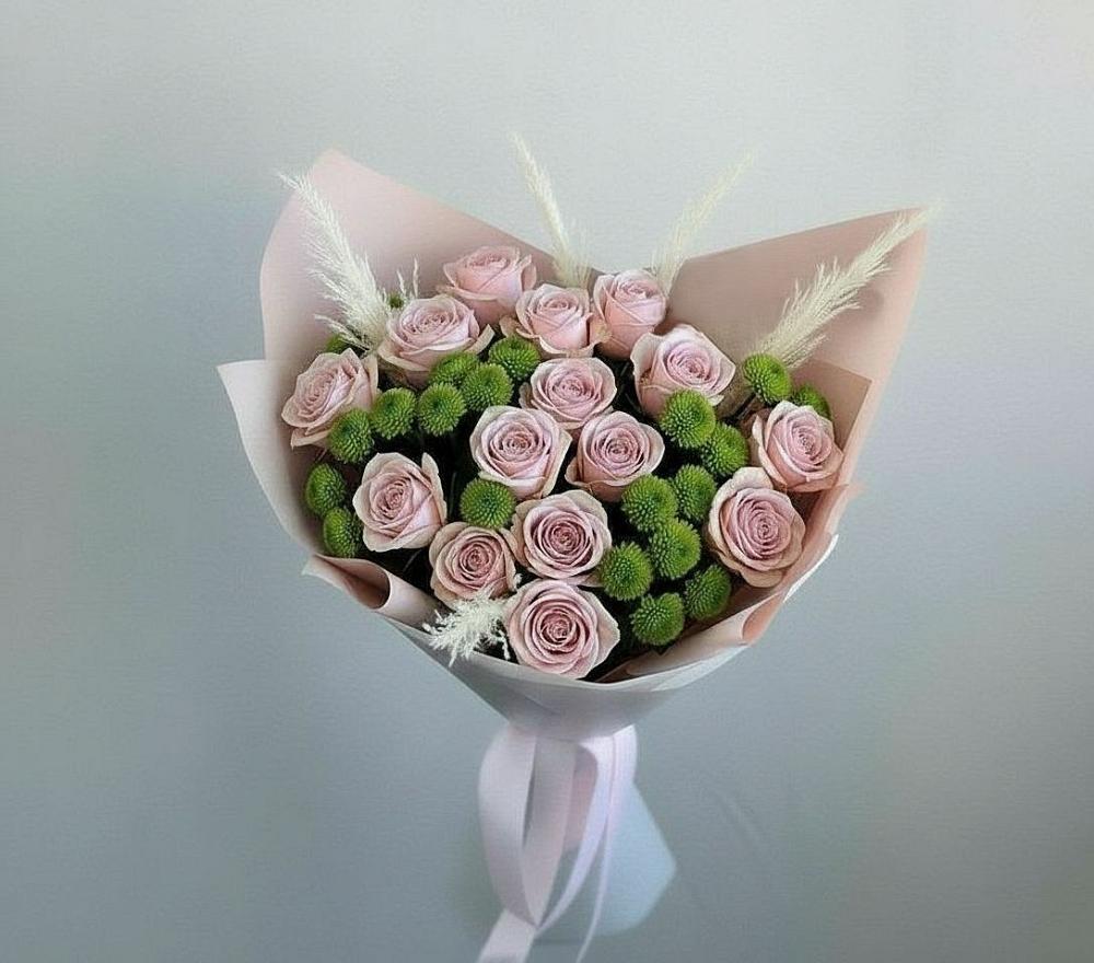 Букет цветов из: Розы и Хризантемы в Вичуге