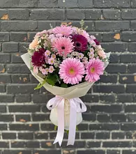 Букет цветов из:  Герберы и Хризантемы в Вичуге