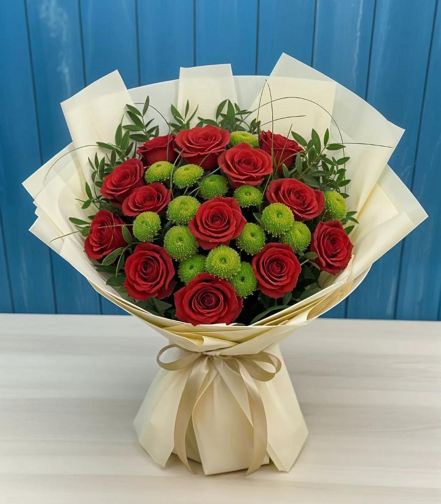 Букет цветов из: Розы и Хризантемы в Вичуге